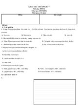 Kiểm tra chương IV, V sinh học 8 học sinh giỏi năm học 2015-2016 thời gian 60 phút